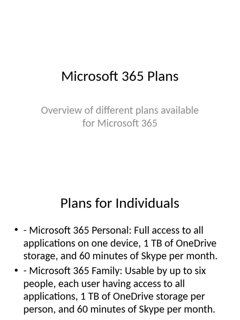 Microsoft_365_Plans_Detailed | PDF