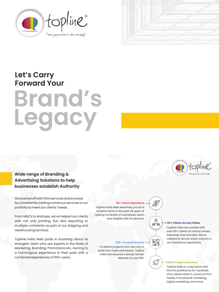 Topline India: 30 Years of Branding Excellence | PDF | Brand