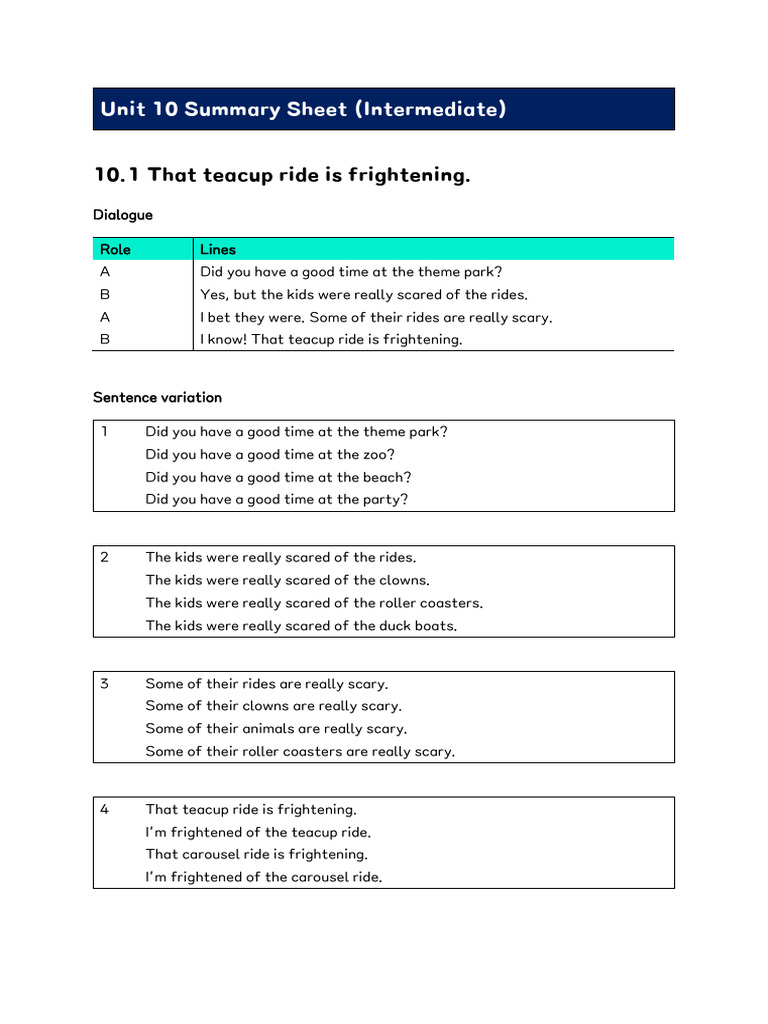 Unit+10+Summary+Sheet+(Int) | PDF