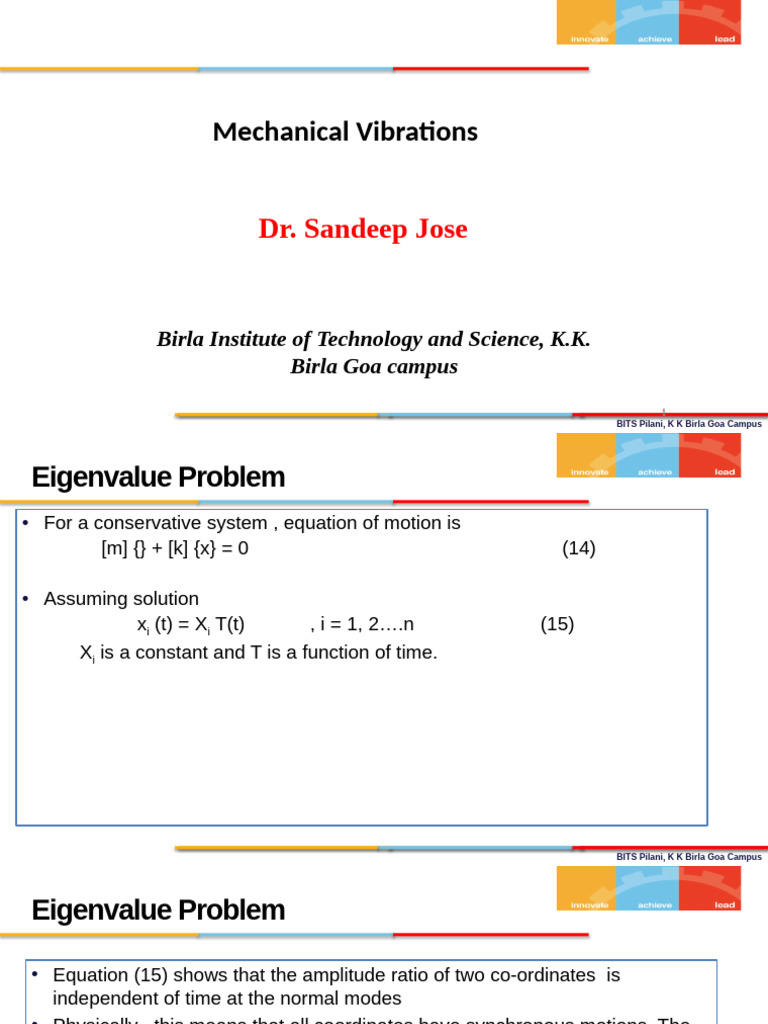 Vibration (2025)_Class Slides2 | PDF | Eigenvalues And Eigenvectors ...
