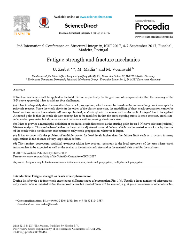 Fatigue Strength and Fracture Mechanics | PDF | Fracture | Fracture ...