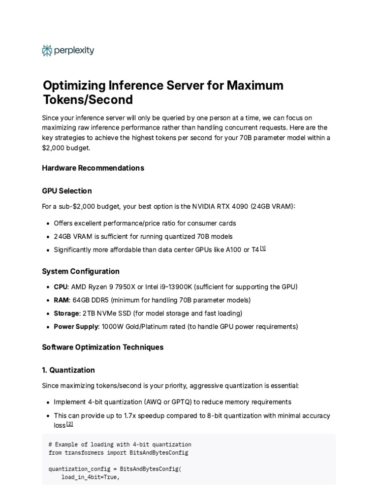 Optimizing 70B Model Inference on RTX 4090 | PDF | Graphics Processing ...