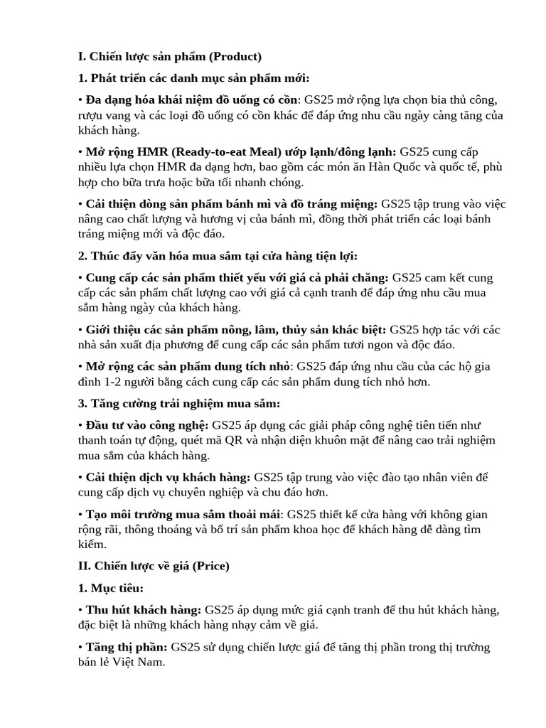 Chiến lược 7P của GS25 | PDF