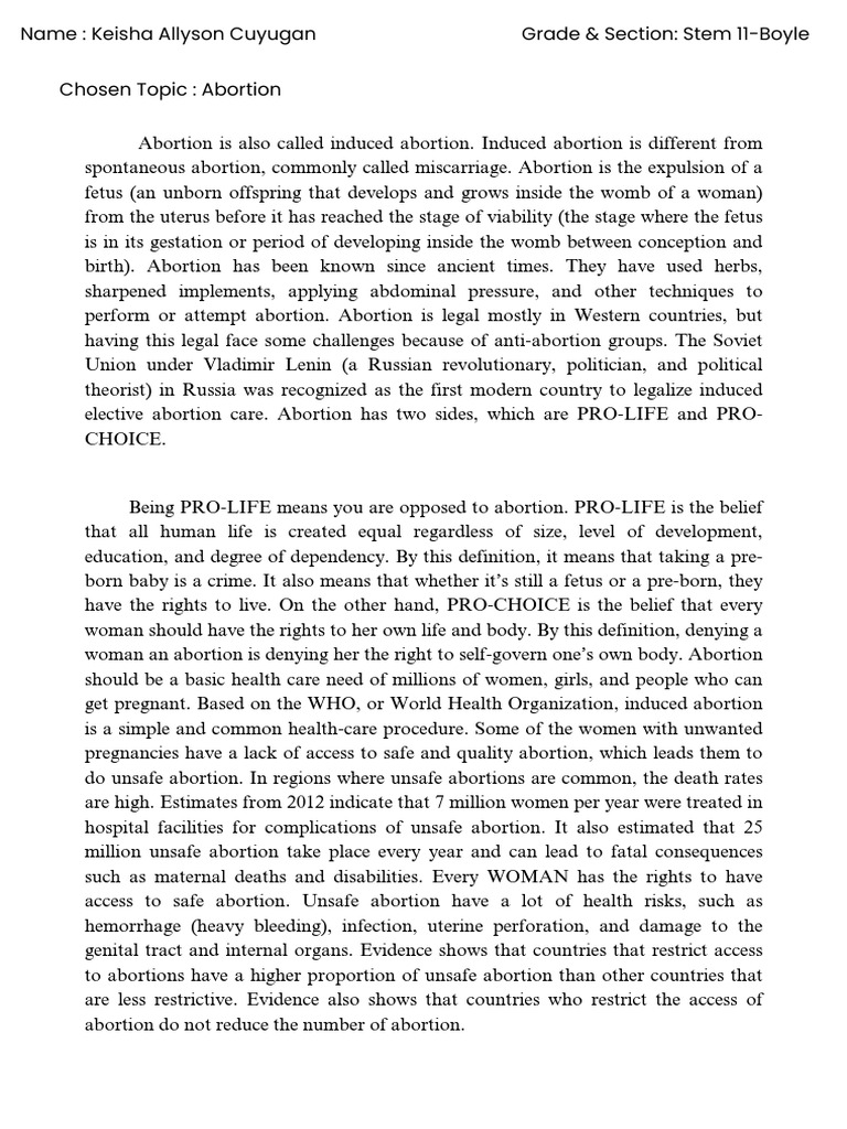 Understanding Abortion: Rights and Risks | PDF | Abortion | Pregnancy