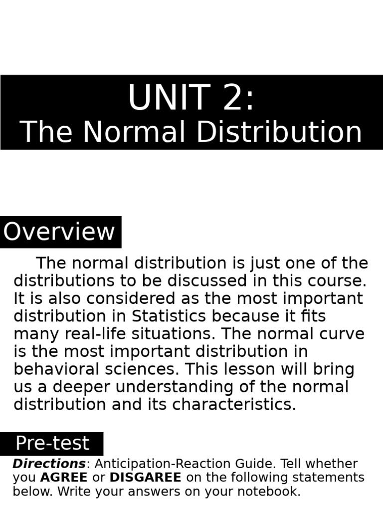 Chapter 2 1 Normal Distribution Pdf Probability Distribution