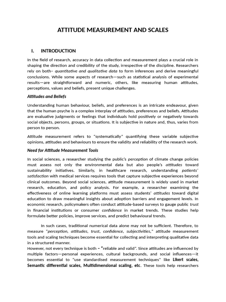 Likert Scale for Attitude Measurement | PDF | Likert Scale | Attitude ...