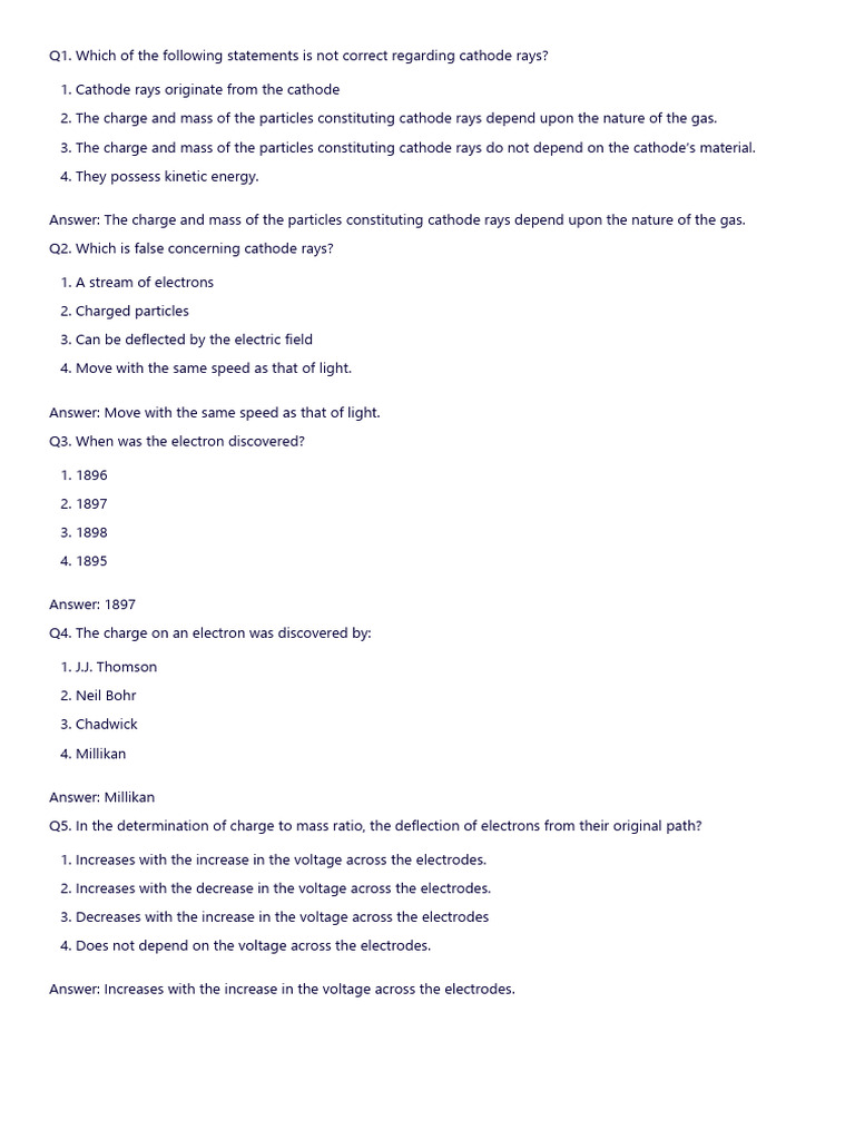 NEET Atomic Structure Questions Guide | PDF | Atoms | Atomic Nucleus