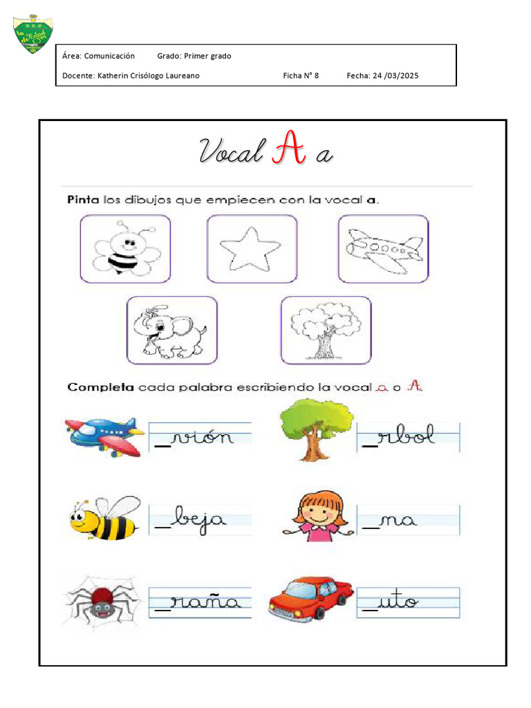 Hoja de Aplicación Vocal A | PDF