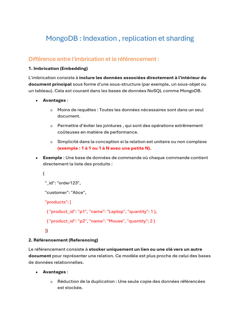 MongoDB : Indexation, Réplication et Sharding | PDF | MongoDB | Index ...