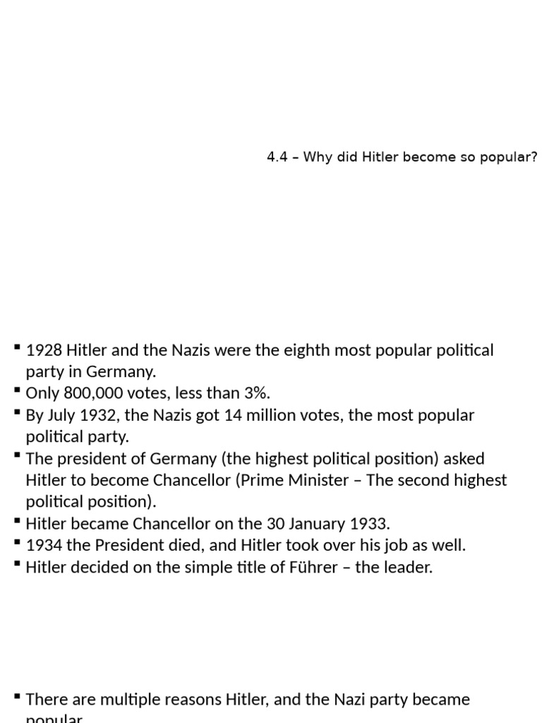 Factors Behind Hitler's Popularity | PDF | Nazi Party | Nazi Germany