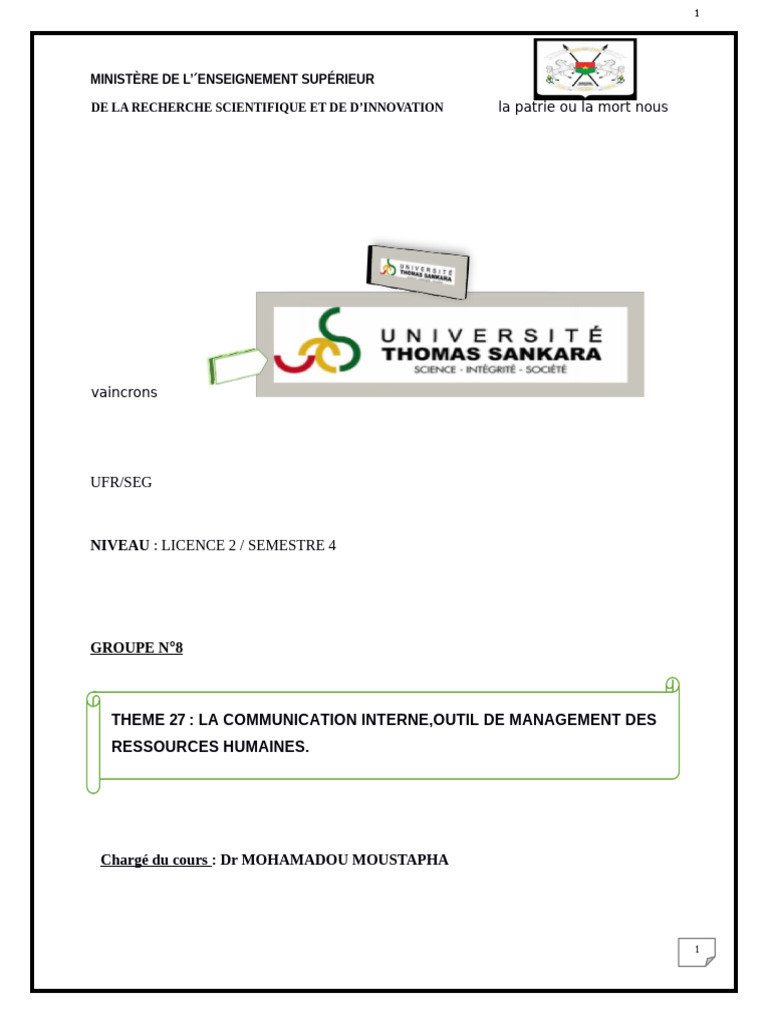 Communication interne et ressources humaines | PDF | Gestion des ...