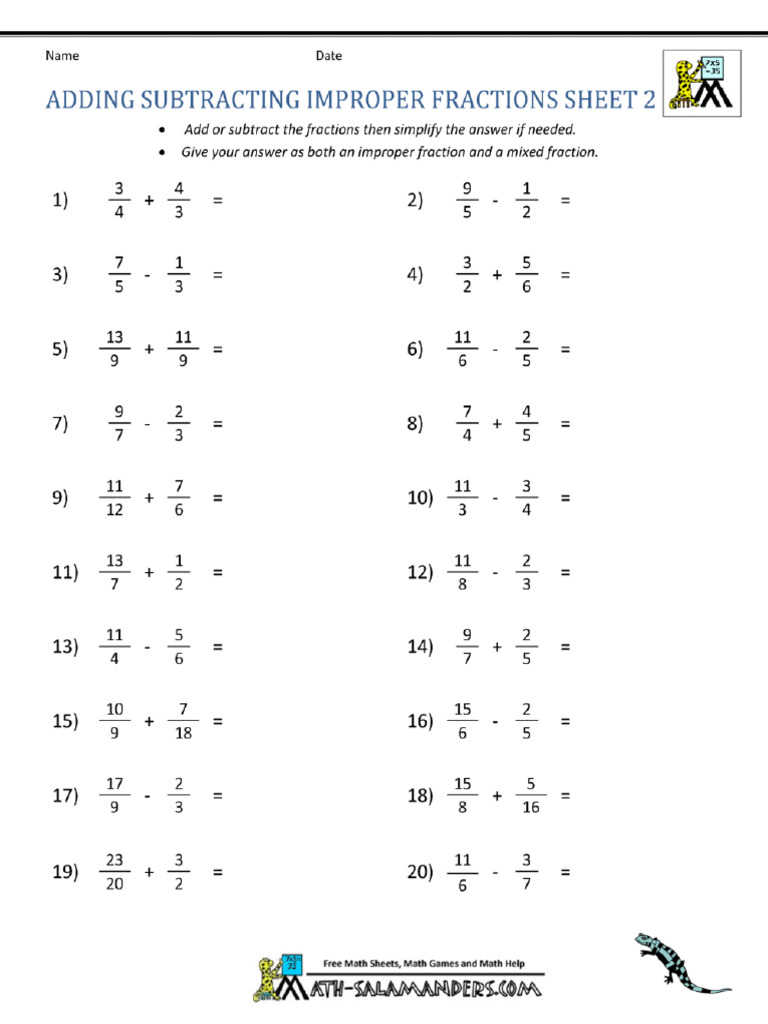 Fraction Exercises | PDF