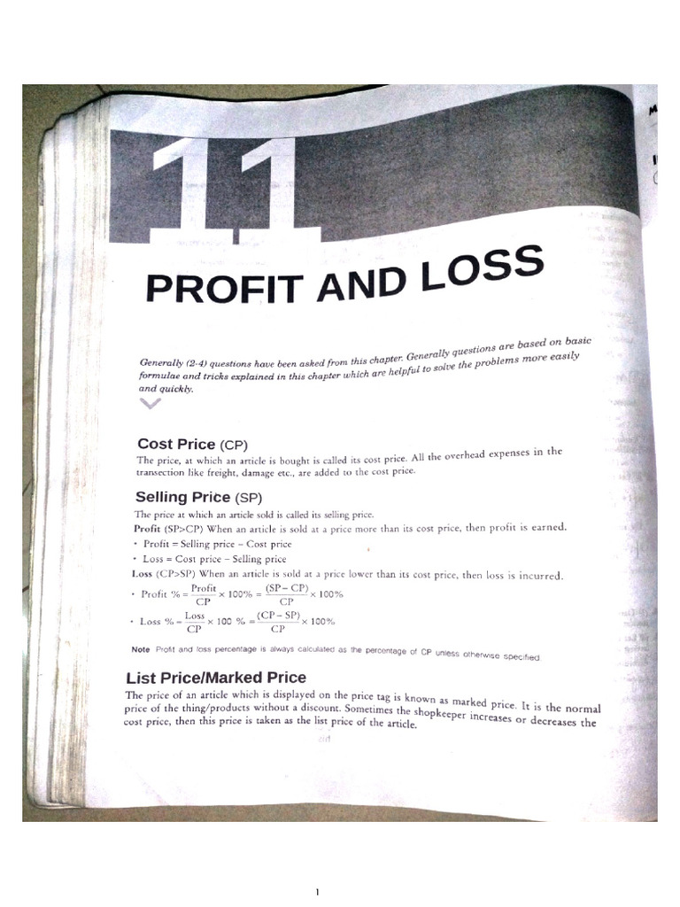 Profit and Loss | PDF