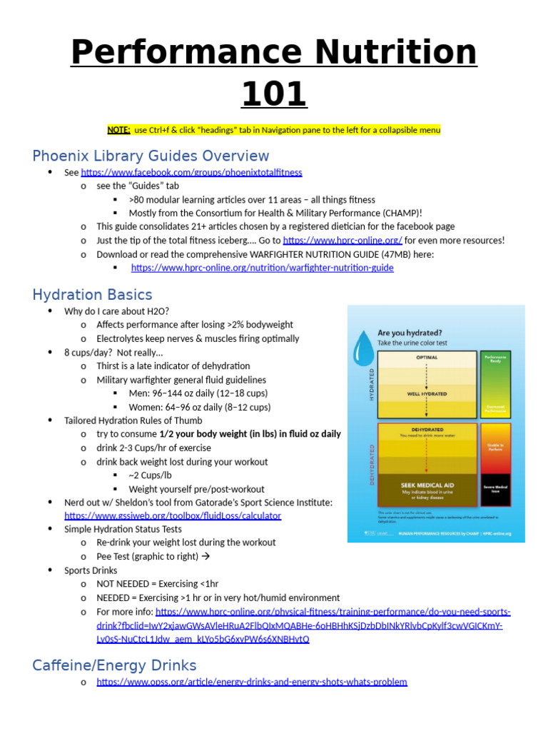 Essential Guide to Performance Nutrition | PDF | Dehydration | Dietary ...