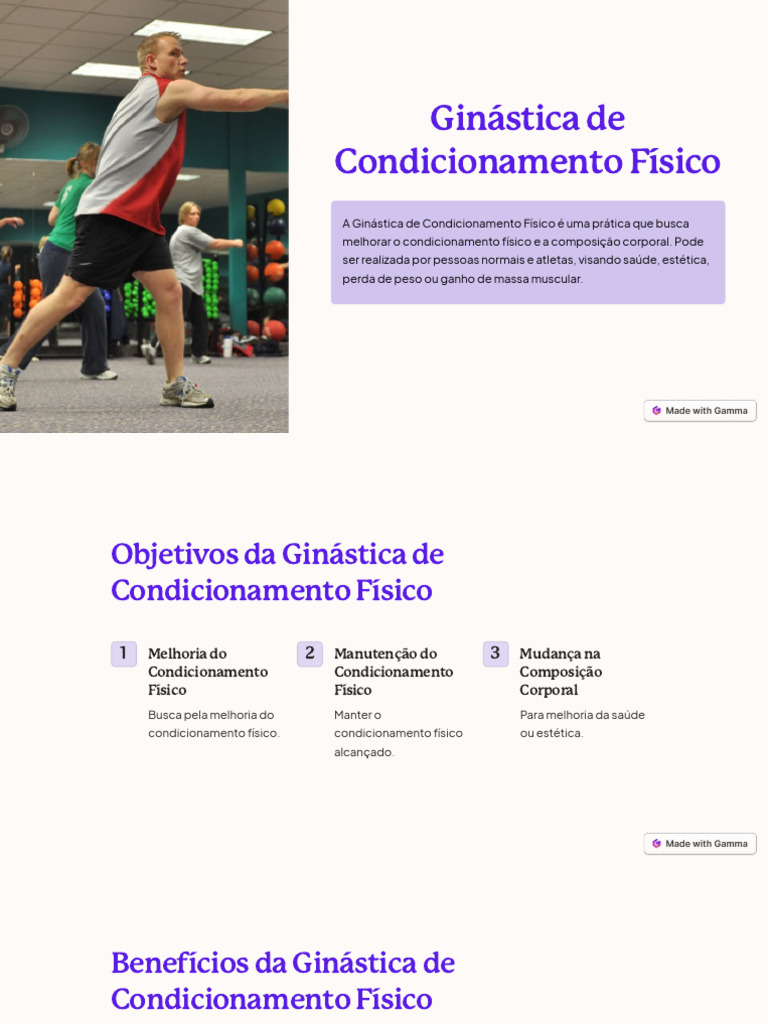 Benefícios da Ginástica de Condicionamento | PDF | Ginástica ...
