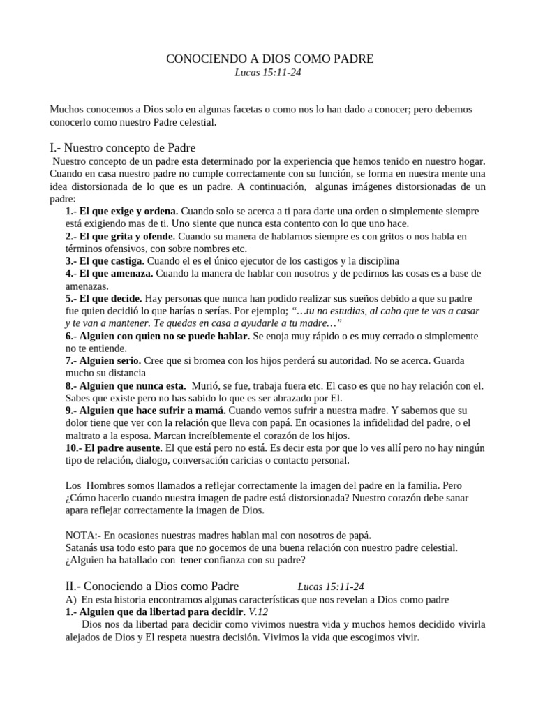 Conociendo a Dios como Padre Celestial | PDF | Amor