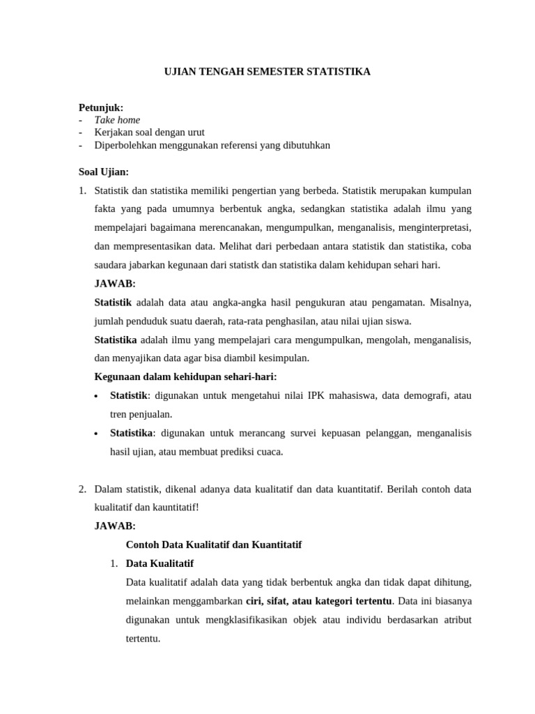Contoh Data Kualitatif dan Kuantitatif | PDF