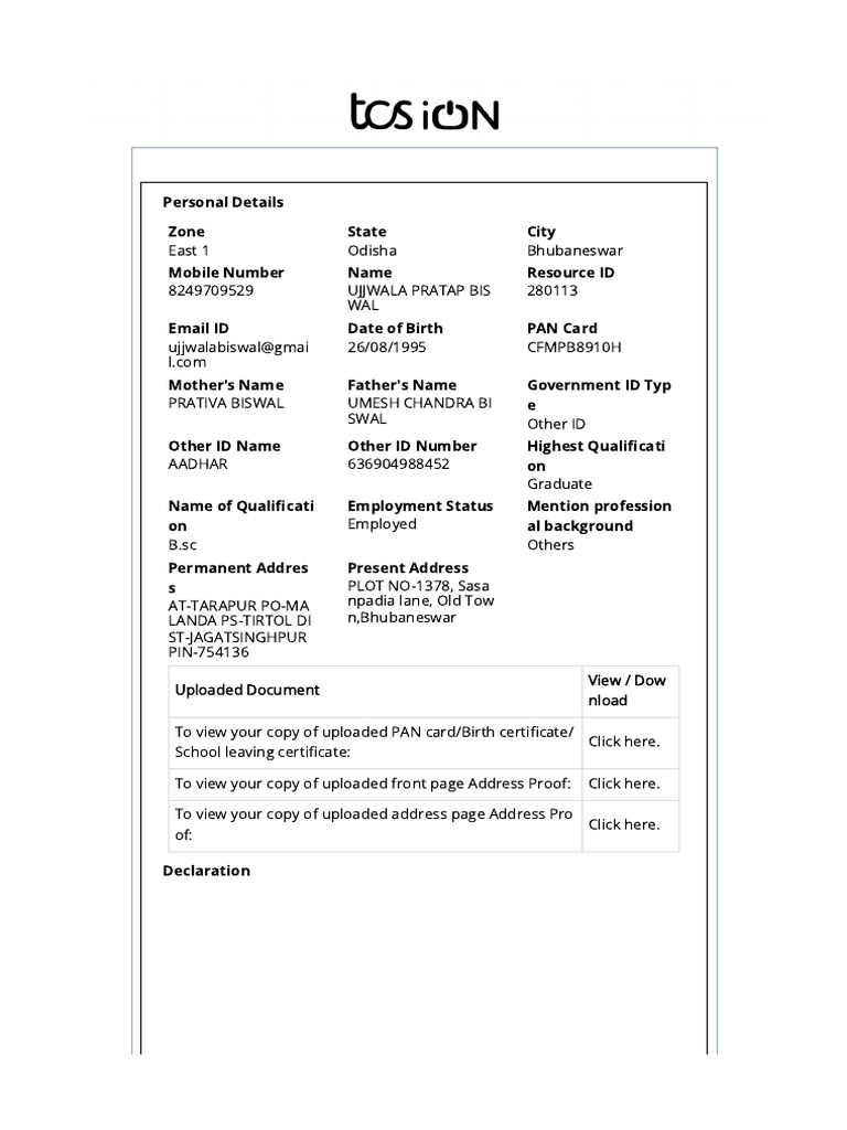 Generic Mandatory Declaration Mlogin | PDF