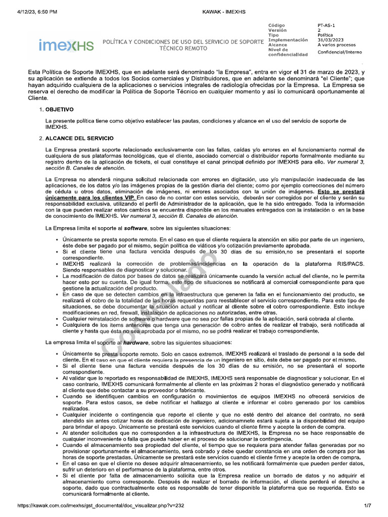 Politica Soporte | PDF