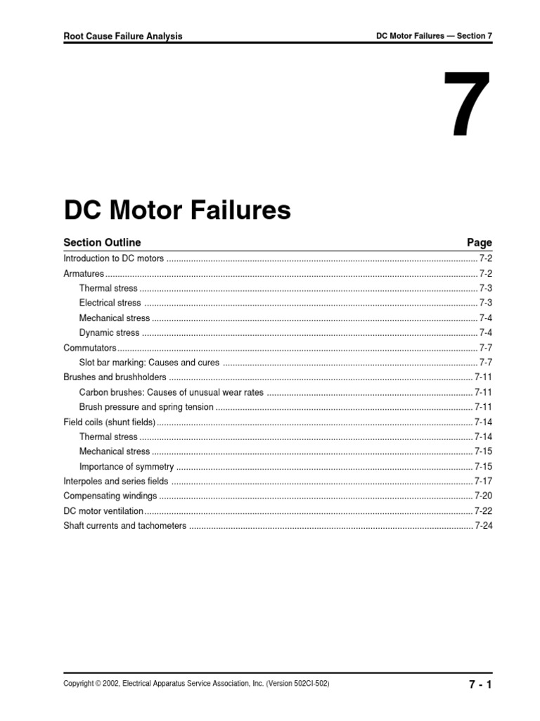 DC Motor Failure Analysis Guide | PDF | Electric Motor | Electrical ...