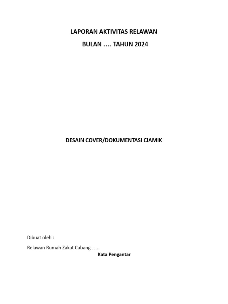 Format Laporan Bulanan Aktivitas Relawan-1 | PDF