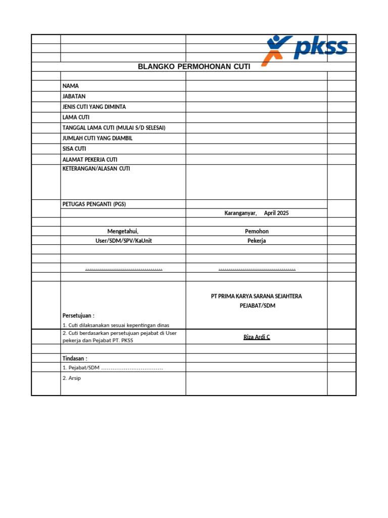 Form CUTI | PDF
