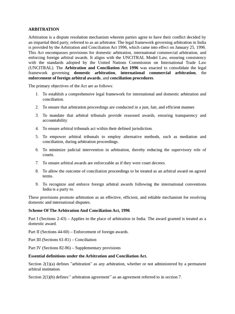 Overview of Arbitration in India | PDF | Arbitration | Arbitral Tribunal