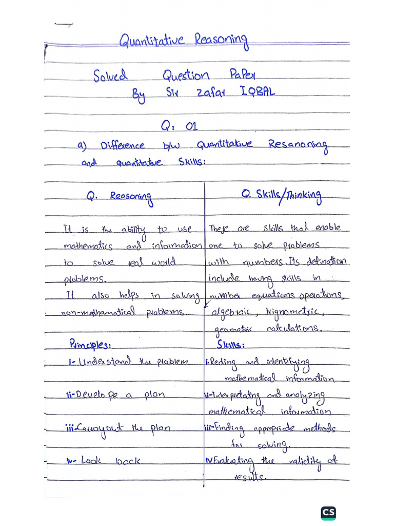 QR 1 Notes | PDF