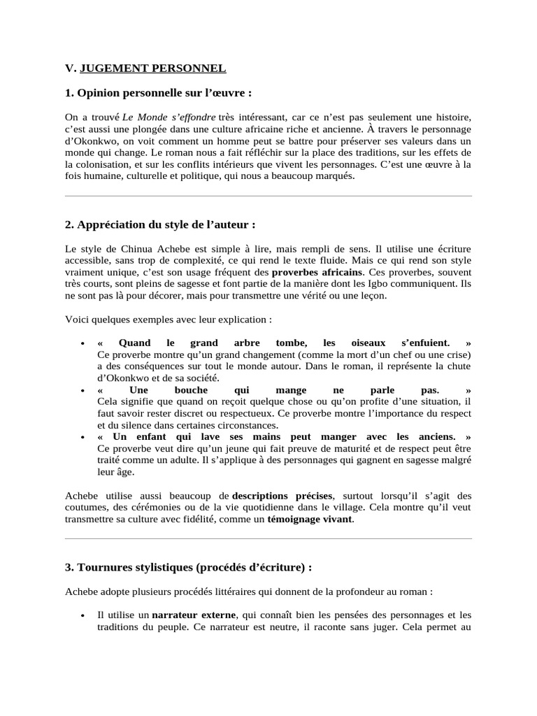 Analyse du style et thèmes d'Achebe | PDF