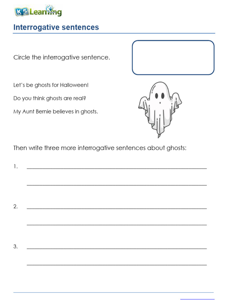 Grade 3 Interrogative Sentence Worksheet | PDF