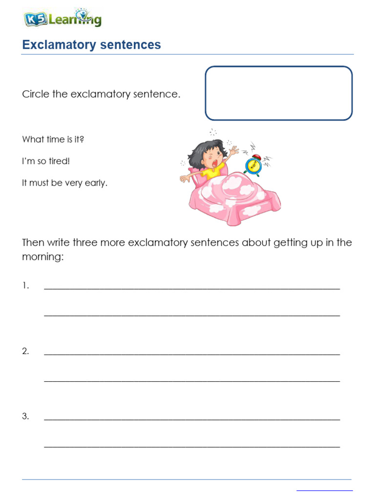 Grade 3 Exclamatory Sentence Worksheet | PDF