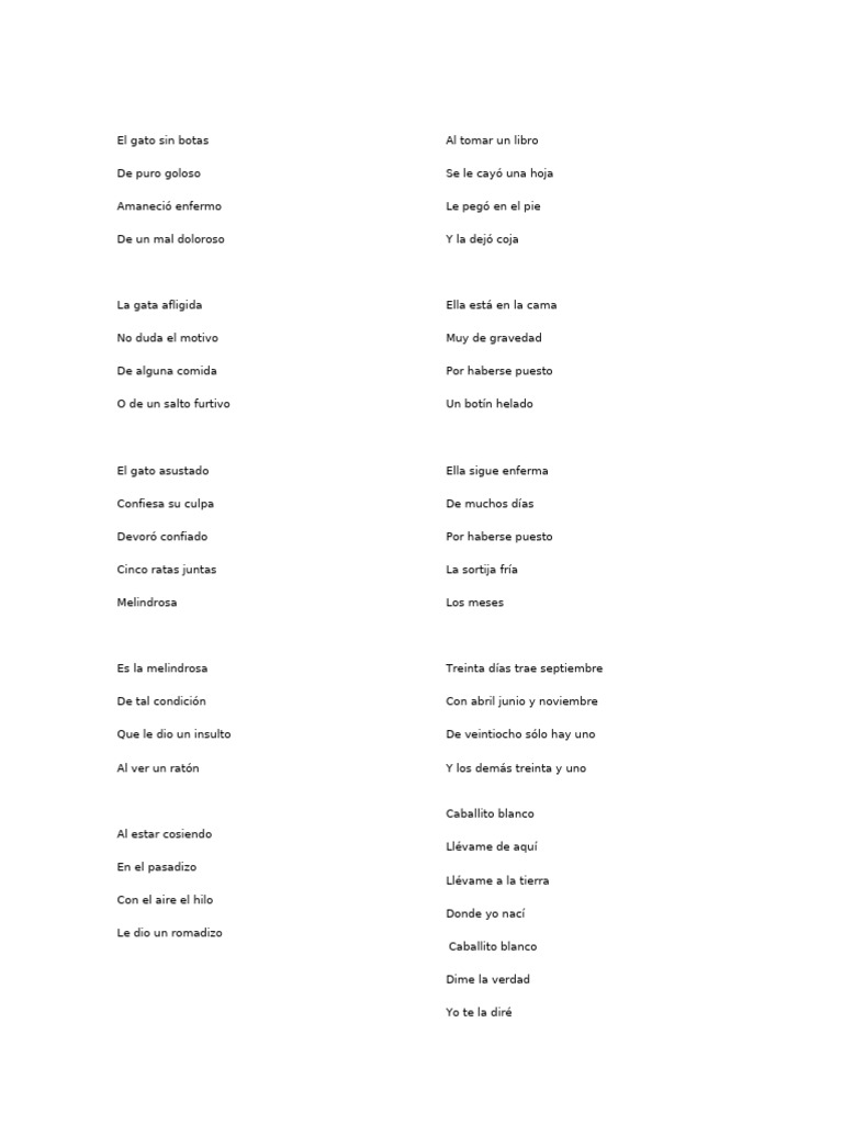 Rimas y canciones infantiles variadas | PDF | Animales y humanos