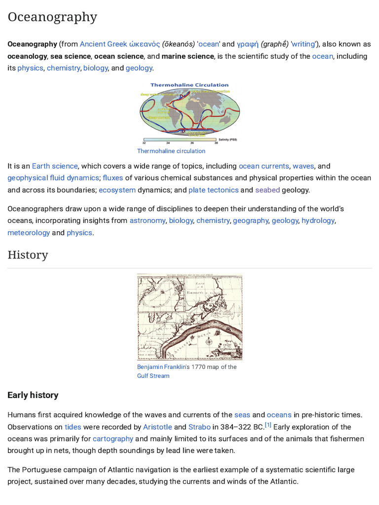 Oceanography: Study of Ocean Dynamics | PDF | Oceanography | Oceans