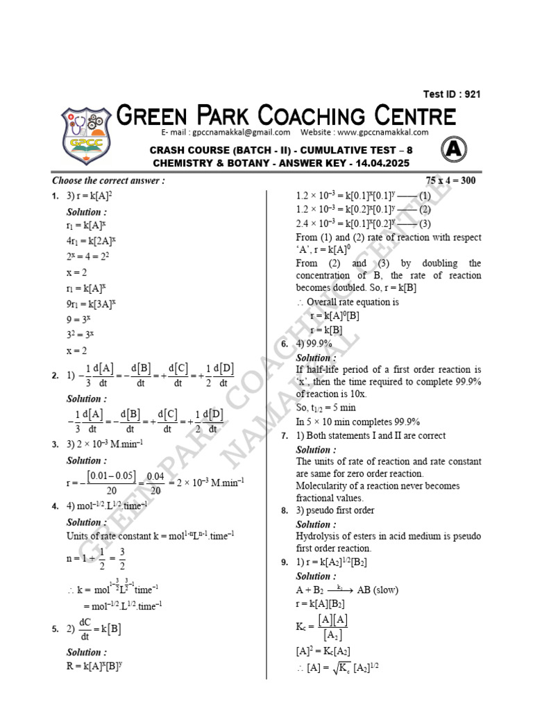 CC_BAT2_CHEBOT_HILU_ANS | PDF | Reaction Rate | Process Engineering