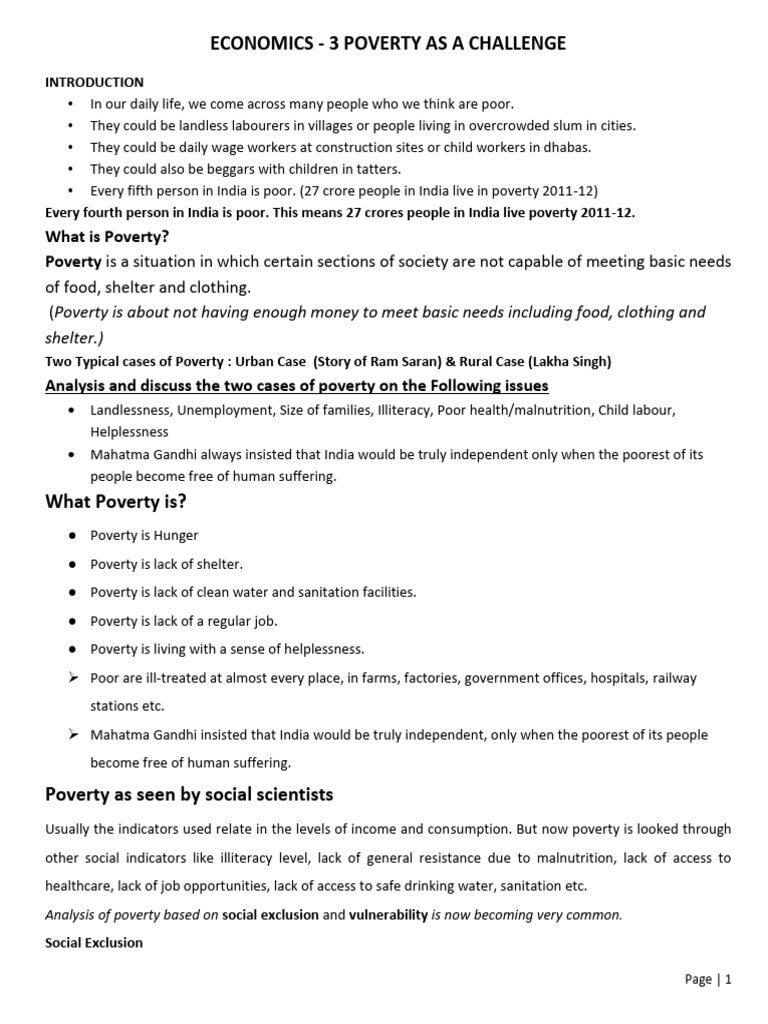 3806 Poverty As A Challenge | PDF | Poverty | Poverty & Homelessness