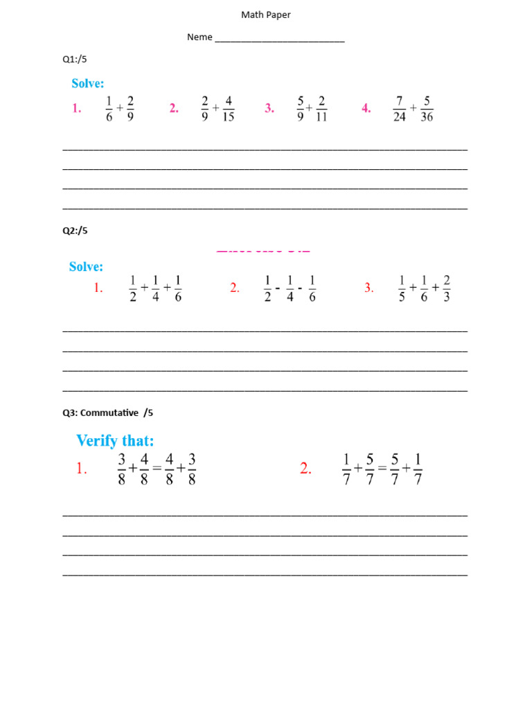 Math Paper Unit 3 | PDF
