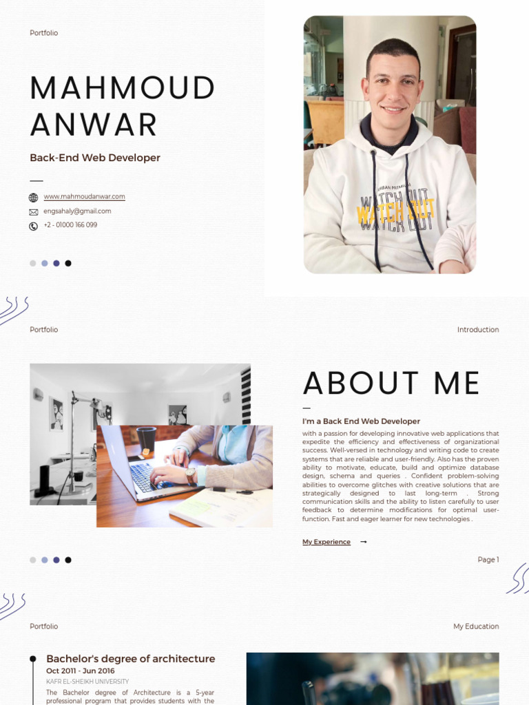 Mahmoud Anwar's Web Development Portfolio | PDF | Bootstrap (Front End ...
