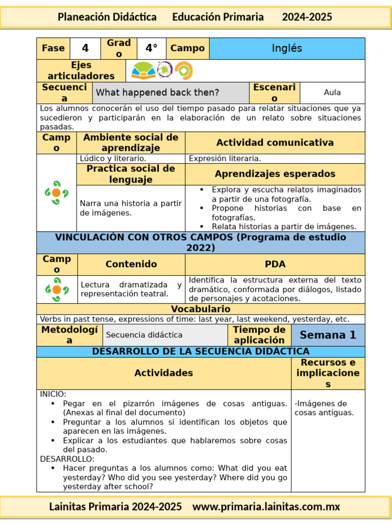 4to Grado Octubre - Ingl S (2024-2025) | PDF | Salón de clases | Maestros