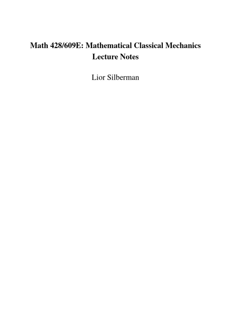 428 Notes | PDF | Classical Mechanics | Lagrangian Mechanics