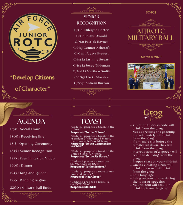 2025 Military Ball Agenda and Toasts | PDF