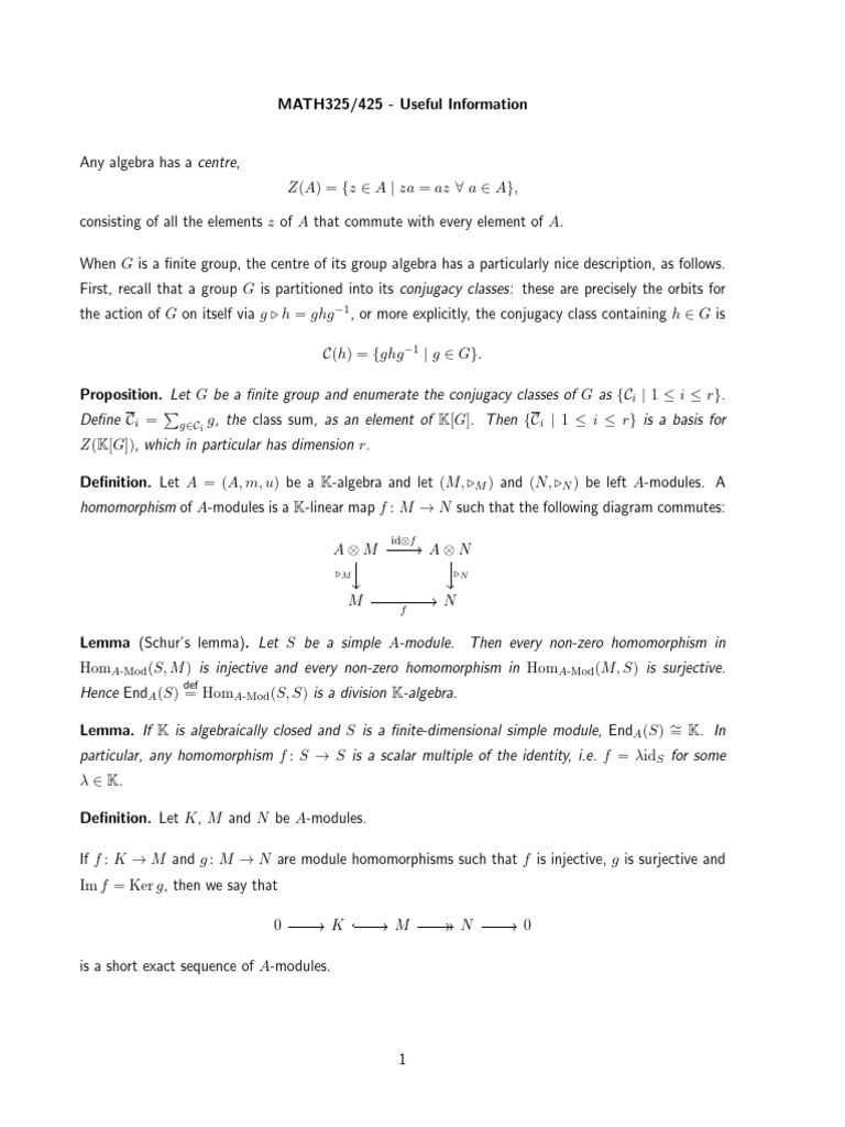 Group Algebra and Module Theory Insights | PDF | Module (Mathematics ...