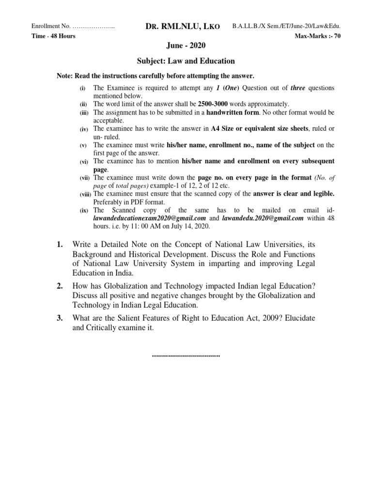 Law Exam Assignments June 2020 | PDF | Economics | Justice
