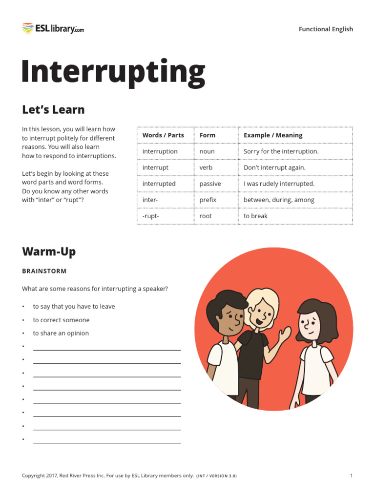 92 Interrupting US | PDF | English As A Second Or Foreign Language ...