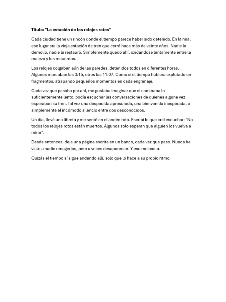 Libros rotos en la estación del tiempo | PDF
