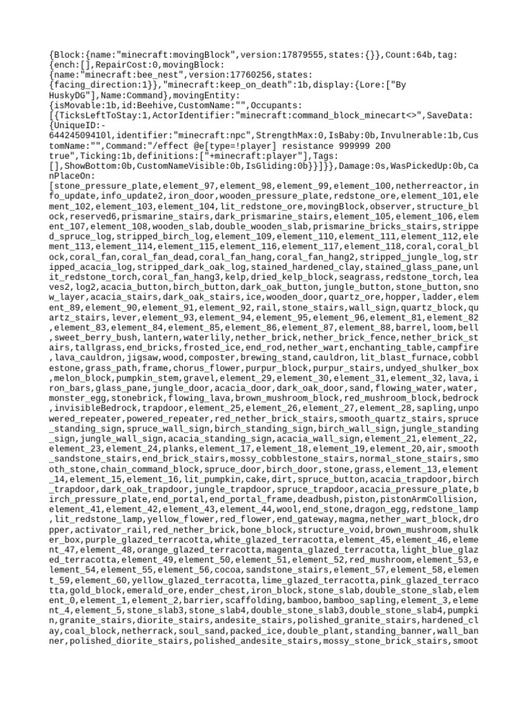 Minecraft Beehive Moving Block Command | PDF