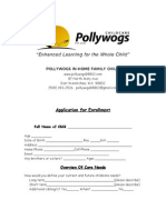 Pollywogs Enrollment Application