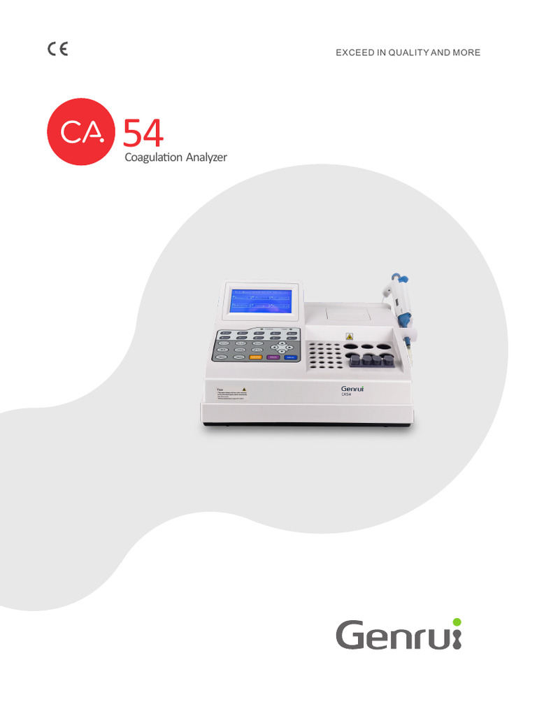 Genrui CA54 Coagulation Analyzer Overview | PDF