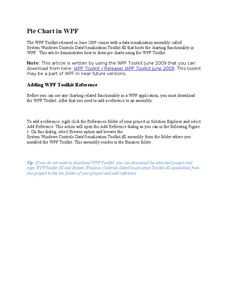 Creating Pie Charts with WPF Toolkit | PDF | Windows Presentation ...