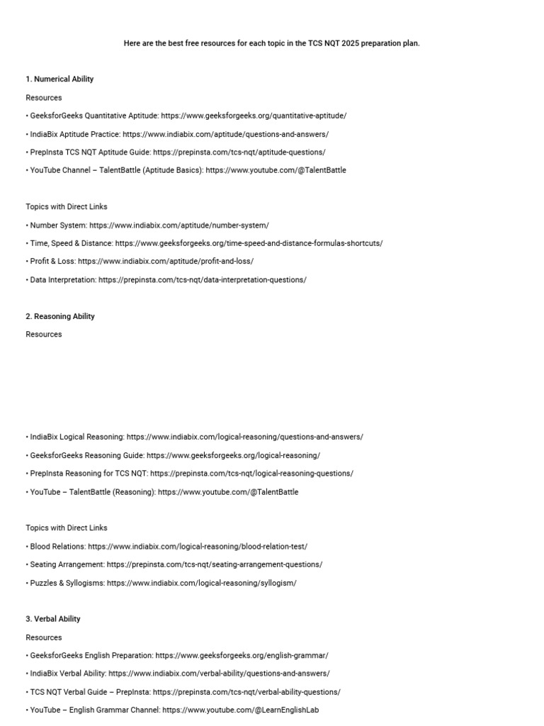 TCS NQT Resources | PDF | Software Engineering | Computing
