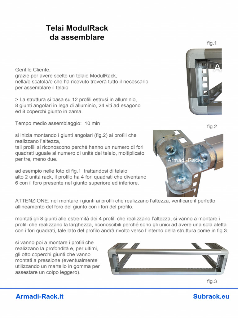 Istruzioni Montaggio Modulrack | PDF